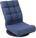 360° Swivel Floor Chair with 6-Position Backrest &amp Lumbar Support - Heavy Duty Folding Game Rocker for 300lbs Multipurpose Gaming Chair for TV Reading &amp Video Games Blue