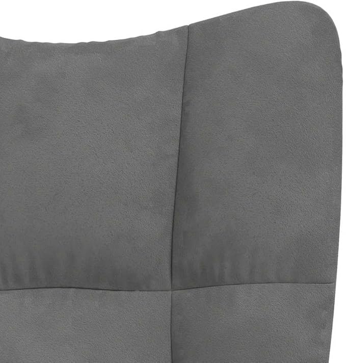 vidaXL Rocking Chair with Ottoman - Elegant and Modern Design - Dark Gray Velvet - Comfortably Padded - Durable Frame - Assembly Required