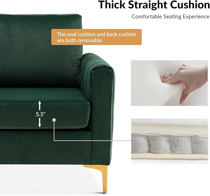 Modern Upholstered Velvet Accent Chair Velvet Armchair Club Chair with Gold Metal Legs Mid-Century Barrel Leisure Comfy Reading Chair for Livingroom Bedroom