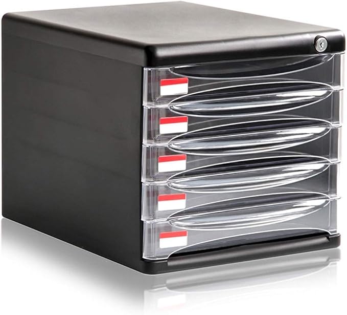 File cabinets Filing Cabinet dividers 5 Drawer A4 Desktop Plastic File Classification Data Storage Box 27X36X26cm Bookcase