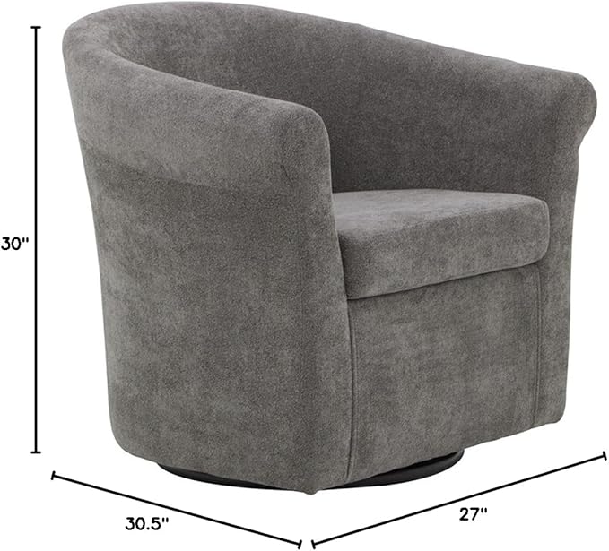 Pemberly Row Traditional Club Chair Gray Polyester Fabric 30.5W x 27D x 30H Fun Cow Print Cover Padded Seat Durable Metal Construction Comfortable Accent Chair for Living Room or Bedroom Use