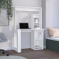 Kaimei Maine White Desk with Hutch and Shelves for Small Spaces Home Office Desk with Storage