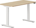 Branch Duo Standing Desk 48 Inches - Adjustable Standing Desk with 20” Range - OLED Control Panel - Frameless Design &amp Compact Size Suitable for Many Spaces - Woodgrain Base - White Top