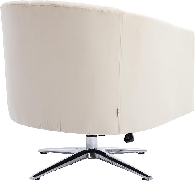 Swivel Barrel Chair Living Room Chair with Nailheads and Metal Base