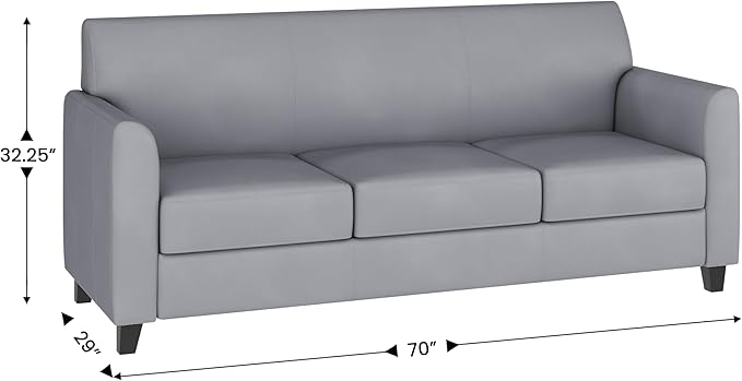 Flash Furniture HERCULES Diplomat Series Gray LeatherSoft Sofa