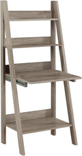 Computer Desk Home Office Laptop Leaning 61 h Work Storage Shelves Brown Laminate Contemporary Modern
