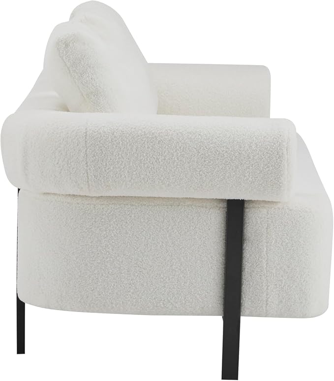 Christopher Knight Home Gilly 78 Modern Boucle Upholstered Sofa with Pillow Oversized Comfy Cloud Couch with Wooden Frame 3-Seater Sofa Couch for Living Room Bedroom Home Office Beige
