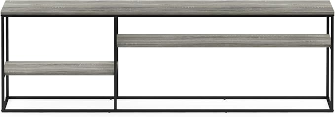 Furinno Moretti Modern Lifestyle TV Stand Entertainment Center for TV up to 78 Inch for Living Room Bedroom Grey Oak