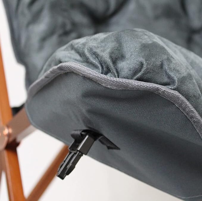 Zenithen Portable Foldable Indoor Wood Butterfly Folding Accent Chair Perfect for Dorm Rooms Bedrooms and Living Rooms Use for Lounging Reading Studying and Gaming Gray