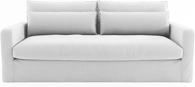 SILKIR Couches for Living Room Down Filled Sofa 80 Inch Couch with Lumbar Pillows Comfy Sofa for ApartmentBedroomOfficeWhite