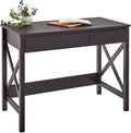 ClosetMaid 3955 X-Frame Design Writing Desk or Console Table with Drawers Black Walnut Wood