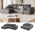 GarveeLife 108” Modular Sectional Sofa Cloud Sectional Couch with L-Shape Chaise Modern Modular Deep Seat Sofa Couch Upholstered Boneless Couches for Living Room Bedroom Left Facing Chaise Grey