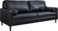 Signature Design by Ashley Bryceview Contemporary Leather Match Tufted Sofa with 2 Bolster Pillows Black