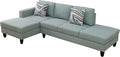 L Shape 2-Piece Home Modular Sectional Sofa Comfy Cozy Corner Sofas Small Fabric Couch with Pillow for Modern Living Room/Bedroom/Office/Apartment Pale Green Calico