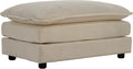 Soft Chenille Ottoman Footrest for Sectional Sofa - Comfortable Upholstered Seat Cushion Light Coffee