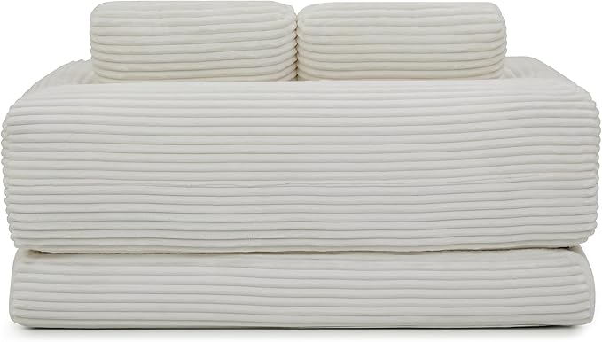 Foldable Boneless Love Seat Couches in a Box Modern Floor Foam Sleeper Sofa Bed 2-in-1 Convertible Cloud Sofa for Home Apartments Bedroom