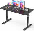Electric Standing Desk Large Height Adjustable Stand up Desk 48 x 24 Inches Sit Stand Home Office Desk with Splice Board Black Frame/Black Top
