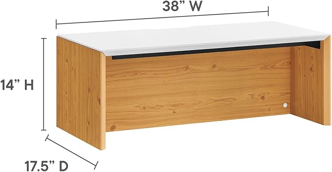 Modway EEI-6206-WHI-NAT Kinetic 38 Wall-Mount Office Desk White Natural
