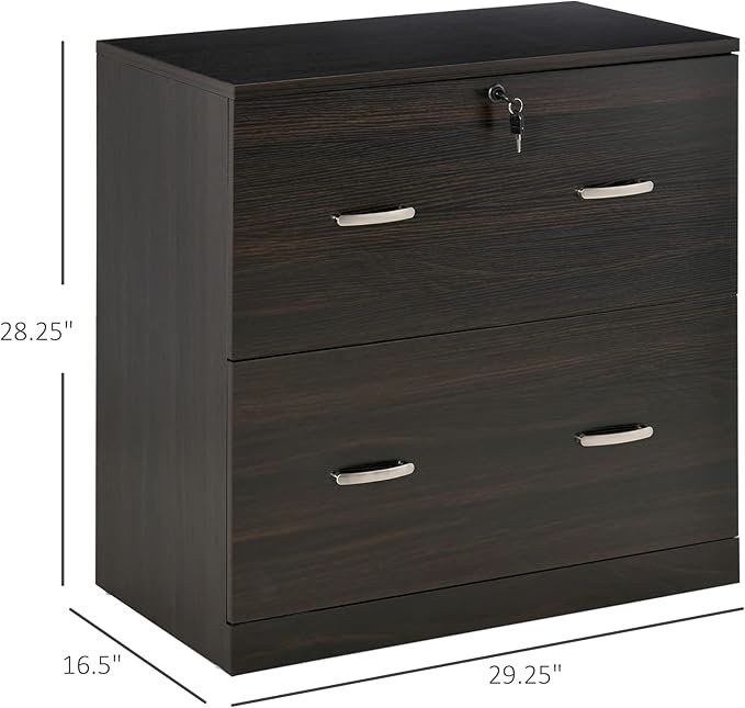 2 Drawer File Cabinet with Lock Small Filing Cabinets Under Desk Storage Organizer for Home Office Vertical 2-Drawers Locking Cabinet for Letter SizeNatural