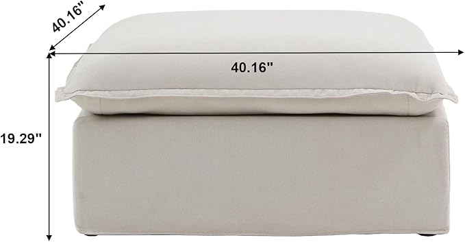WJShome Modern Ottoman Modular Sectional Sofa Minimalist Wide Deep Seat Couches for Living Room Apartment Lounge Bedroom (Beige)