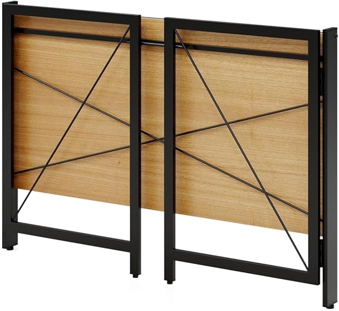 Hirsh Industries Space Solutions 43 inch Metal Folding Home Office Desk Black/Teak