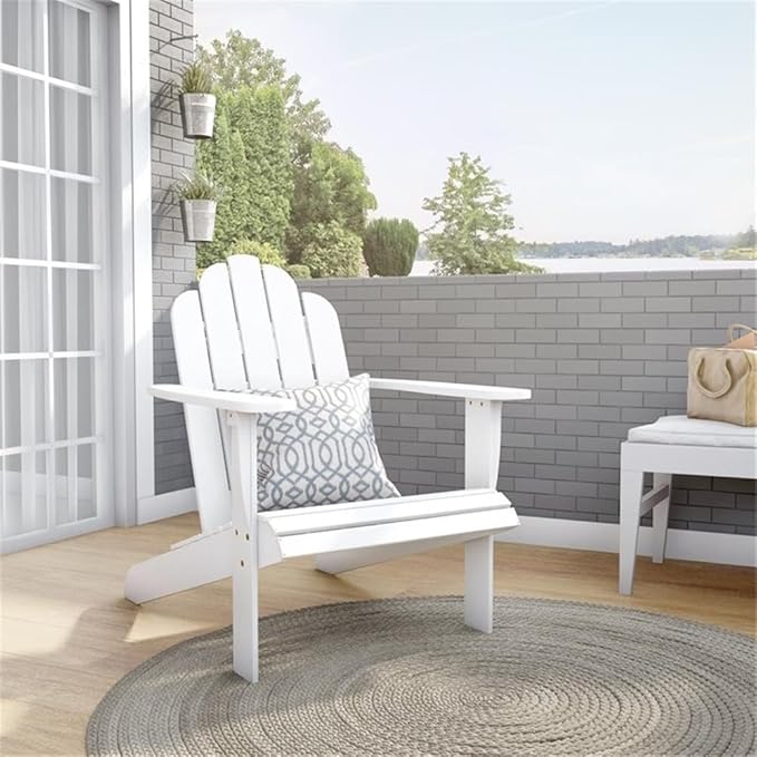 Linon White Adirondack Chair 30.4 wx37.6 dx37.8 h