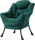 Tiita Lazy Chair Green Modern Large Accent Armchair Comfy Leisure Sofa Reading Chair for Bedroom Living Room Dorm Rooms Garden and Courtyard Green