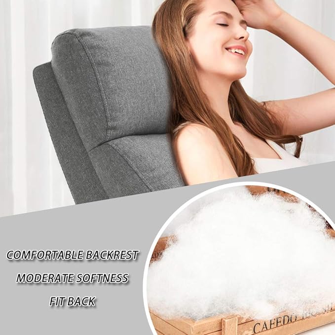 BestMassage | Recliner Chair | with 2 Point Massage Function | Textile Grey | with Lumbar Support Adjustable Push Back Footrest &amp Padded Seat | Easy Assembly | for Living Room Home Theatre