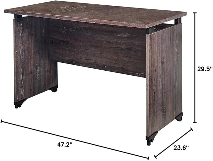 Maykoosh Retro Writing Desk - Rustic Gray Wood Desk for Home Office - Compact Computer Table