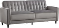 CANMOV Convertible Sofa Bed82″Fabric Futon Couch with Adjustable Backrest3 in 1 Convertible Comfy Loveseat Recliner Sleeper Sofa Bed for Living RoomGrey