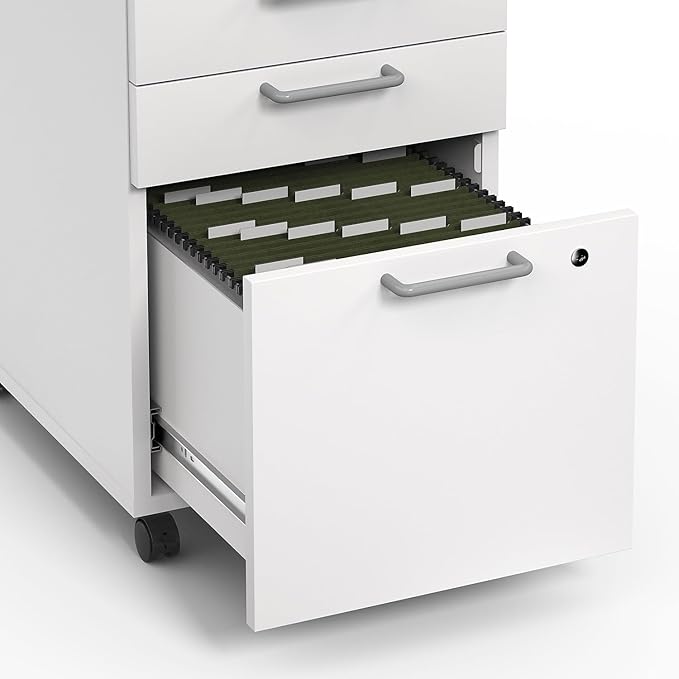 Staples Essentials 3-Drawer Vertical File Cabinet Letter &amp Legal Size Documents Lockable &amp Mobile 21.3 D x 15.6 W x 24.3 H White