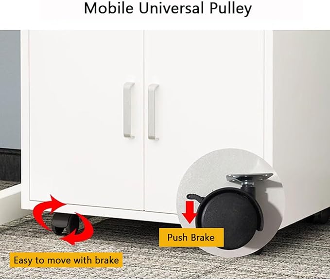 Desk Sideboard Printer Cupboard Mobile Data Cabinets Drawer Storage Floor File Cabinet(B)