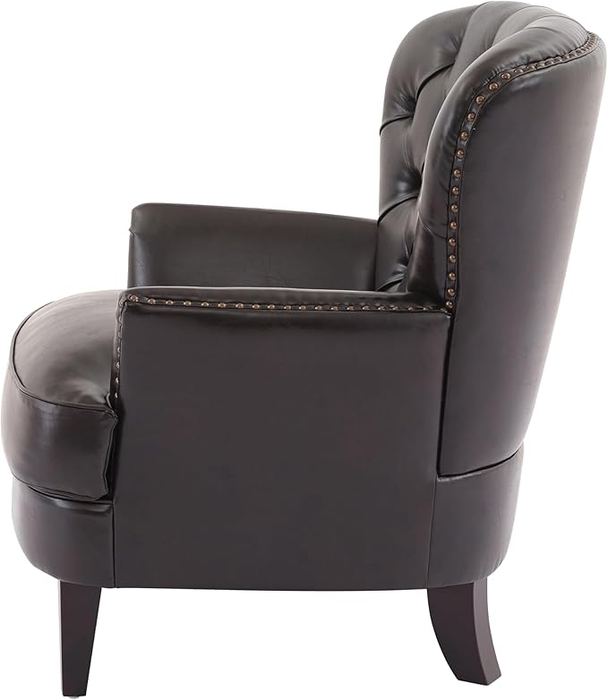 Merax Modern Accent Chair Upholstered Living Room Armchair Comfy Reading Chair Mid Century Chair for Living Room Bedroom Black
