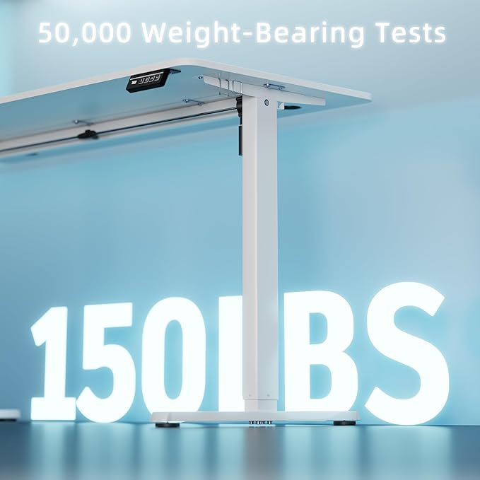 Shintenchi Standing Desk 48x24 Inch Height Adjustable Electric Sit Stand up Desk Ergonomic Rising Computer Table Modern Lift Gaming Desk Workstation for Home Office White