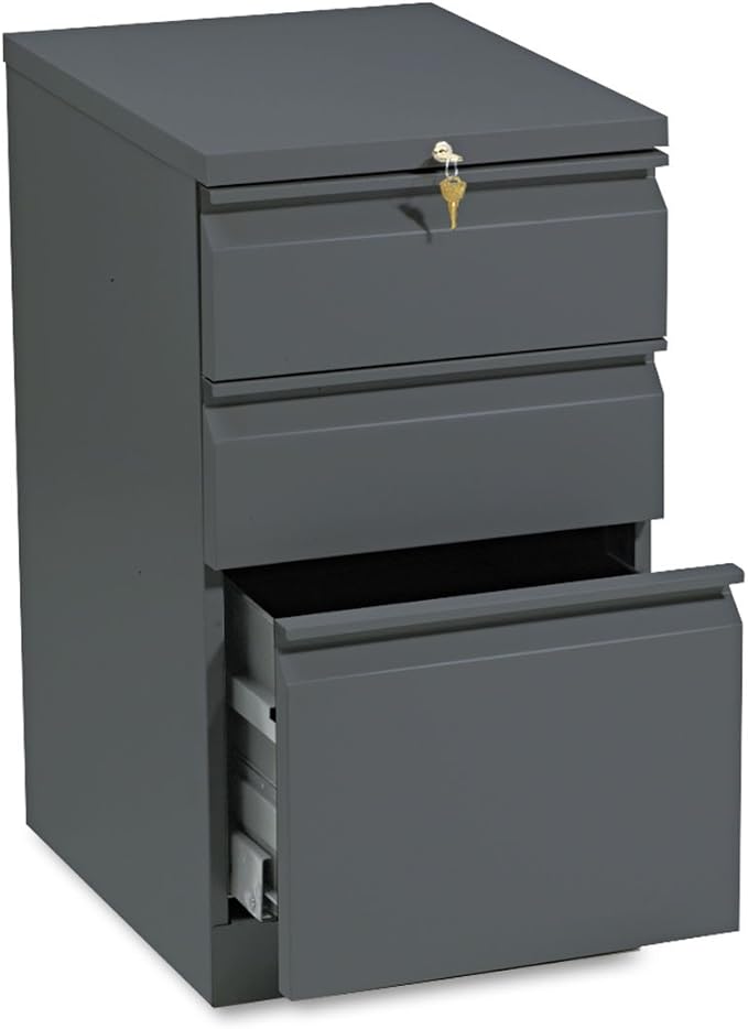 HON 33720RS 19-7/8-Inch Efficiencies Mobile Pedestal File with 1 File and 2 Box Drawers Charcoal