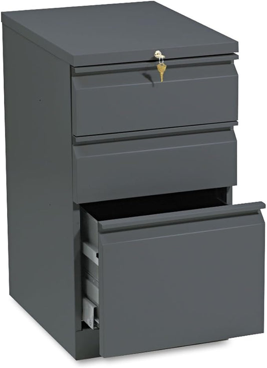 HON 33720RS 19-7/8-Inch Efficiencies Mobile Pedestal File with 1 File and 2 Box Drawers Charcoal
