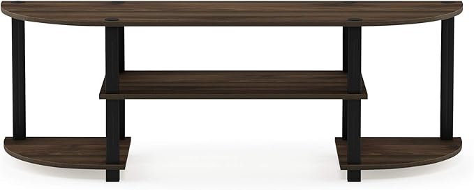Furinno Turn-S-Tube Wide TV Entertainment Center Columbia Walnut/Black