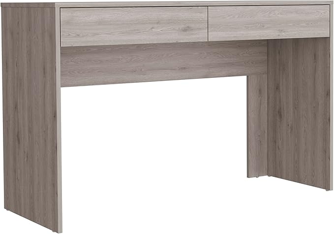Computer Desk Home Office Desk Two Drawers Organized Workspace for Home Office Living Room Light Gray Finish