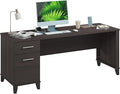 Bush Furniture 72-inch Home Office Desk with Drawers Large Computer Table for Personal Workspace Somerset Collection Storm Gray