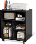 GLigeT Filing Cabinet Open Wood Storage Filing Cabinet Mobile Printer Stand Adjustable Shelf Rolling for Office Home File Storage Cabinets
