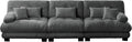 133.8 Oversized Modular Sofa 3-Seater-Cloud Sleeper Design Plush Cushions &amp Pillows for Living Room Home Theater ApartmentChenille Fabric（Grey）