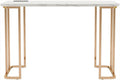 HOMES: Inside + Out Sevehills Modern Metal 48 in. Writing Desk with USB Port for Home Office White and Gold
