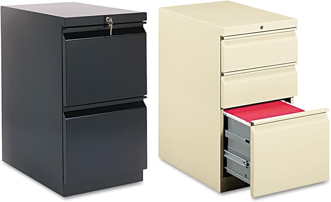 HON Brigade Mobile Pedestal | 2 File Drawers | Radius Pull | 15W | Black Finish