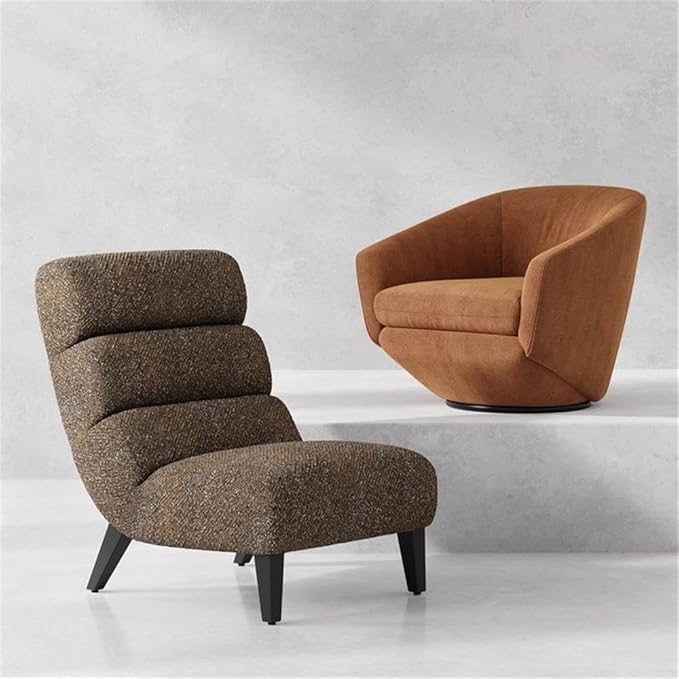 Pemberly Row Modern Upholstered Accent Swivel Chair Rust Finish 31.5 W x 31.5 D x 28 H 100% Woven Polyester Fabric Fully Padded Frame 360-Degree Swivel Cozy Living Room or Bedroom Seating
