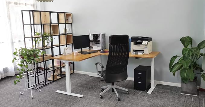 VWINDESK 80 x 30 x 1 Inch 100% Solid Bamboo Desk Table Top Onlyfor Standing Desk Home Office Desk with 80mm Grommets(Right Angle)