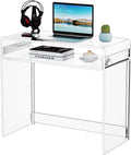Acrylic Desk Laptop Study Table Home Office Console Table Entrance Tables 33.5'' x 15.7'' x 29.5'' (Clear)