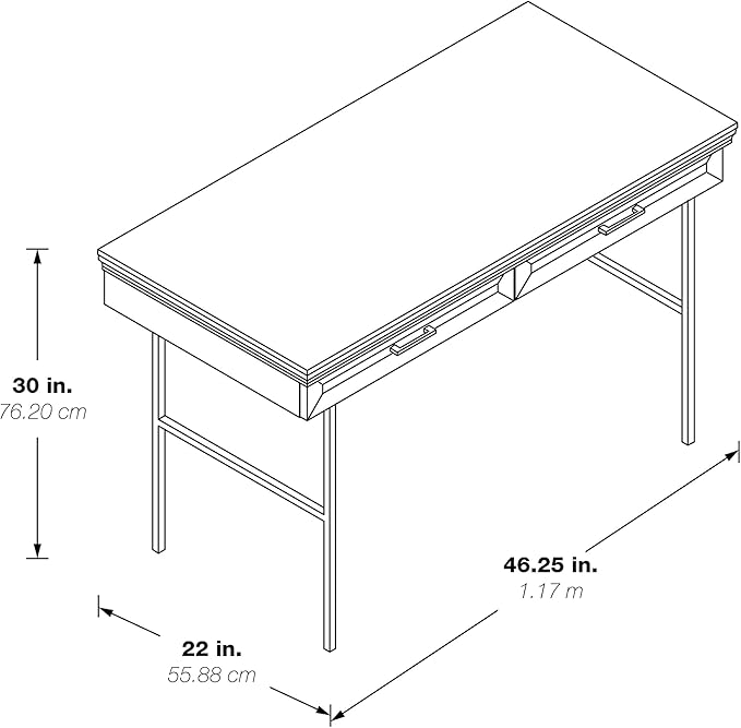OSP Home Furnishings Jefferson Writing Desk with Lockdowel Fastening System Espresso