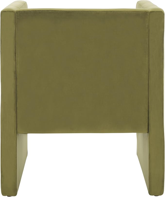 SAFAVIEH Home Collection Gisle Modern Olive Green Velvet Accent Chair (Fully Assembled)