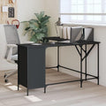 Desk Black 141x141x75 cm Engineered Wood-Computer DeskOffice Work DeskLapT O P Table for student and workerStudy TableWriting Desk for BedroomHomeOffice
