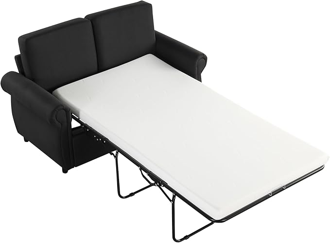 P PURLOVE Pull Out Couch MattressSleeper Sofa Chair Loveseat Sleeper with Twin Size Memory Mattress for Apartment Home OfficePillow Not Included